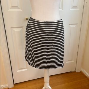Ann Taylor Navy and White A-Line Skirt